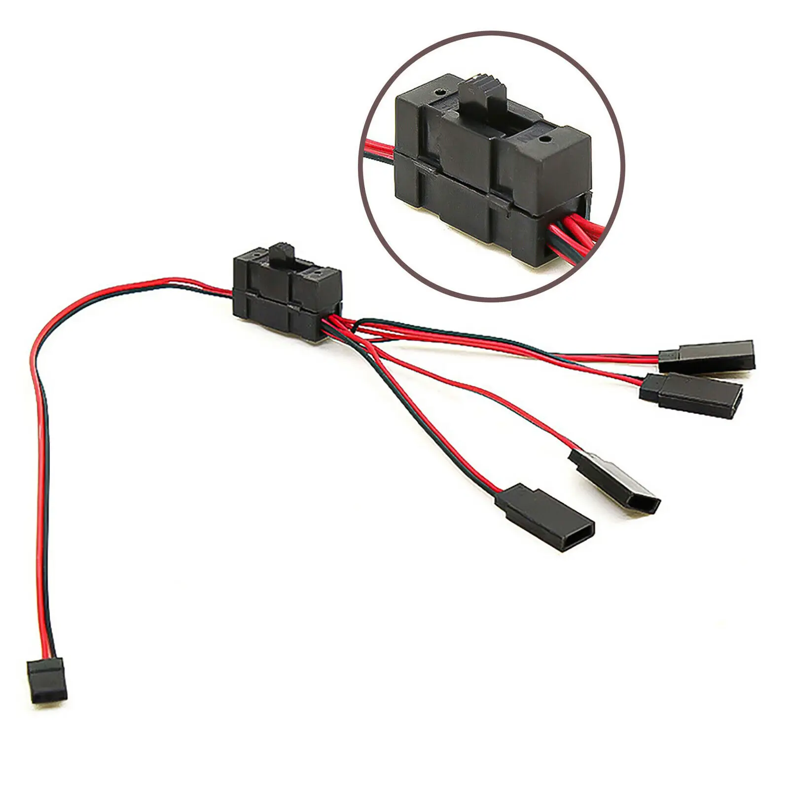 

1/10 RC Crawler 4-Way LED Light On/Off Controller Switch Y Wire Split Cable Replacement Repair Parts For TRX-4 SCX10