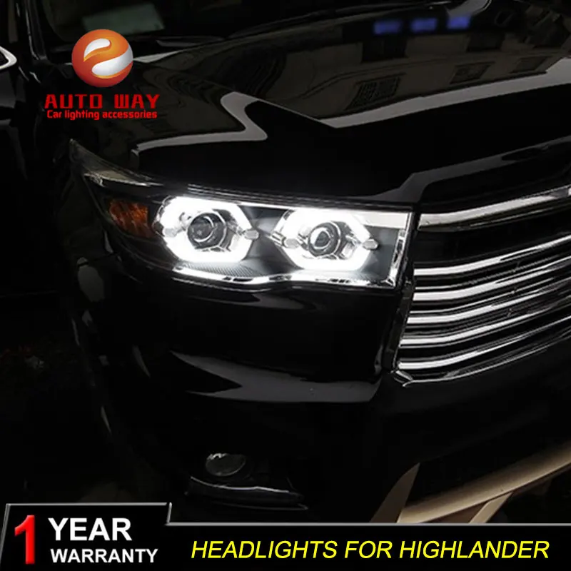 Автомобильный Стайлинг Головной фонарь чехол для Toyota Highlander 2015 2016 LED фары Дневные