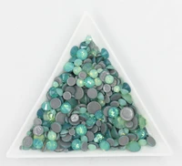 all sizes ss3 ss30 green opal crystal nail art rhinestone decorations 3d flatback glass hotfix rhinestones for garment