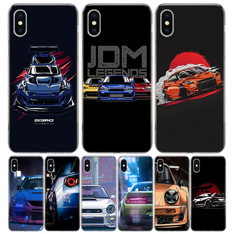 

Cool Japan JDM Sports Car Comic Cover Phone Case For iPhone 11 14 Pro Max 13 12 Mini 6 X 8 6S 7 Plus XS + XR 5S SE Art Coque