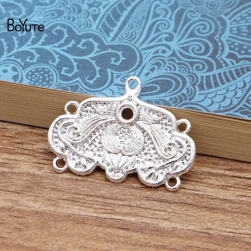 

BoYuTe Factory Direct Wholesale (50 Pieces/Lot) Metal Alloy 20*28MM Flower Pendant Diy Hair Jewelry Accessories