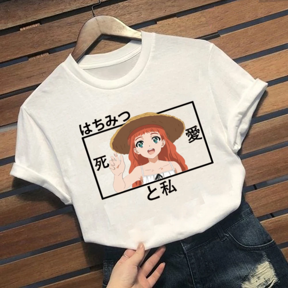

wonder egg priority Hot Anime White T-shirt Fashion O-neck Short Sleeves
