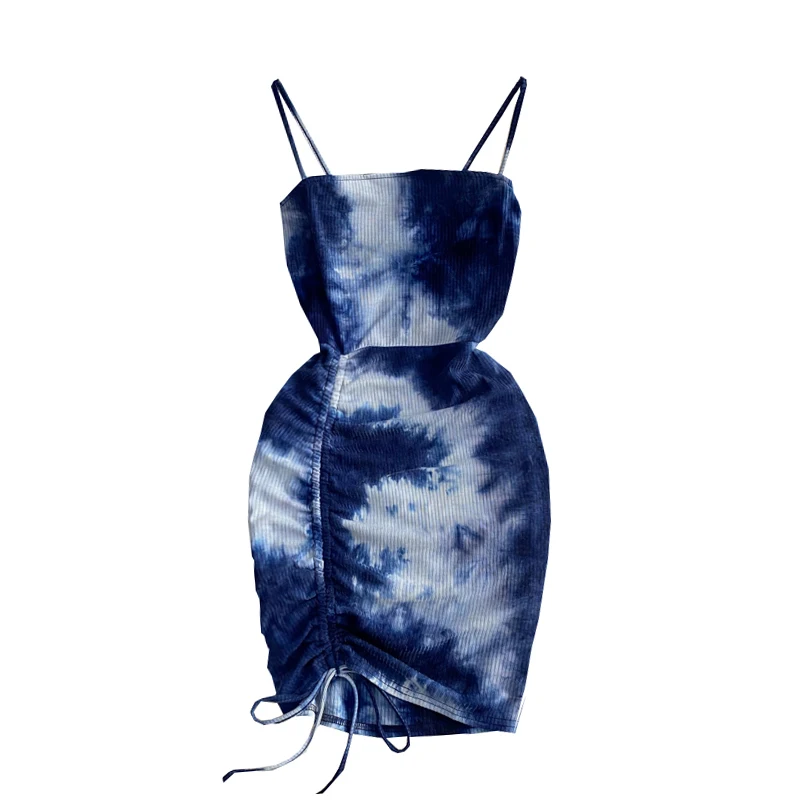 

2021 summer sexy tie-dye fried street women casual summer strap dress camisole suspender dresses for girls 2021 spring summer