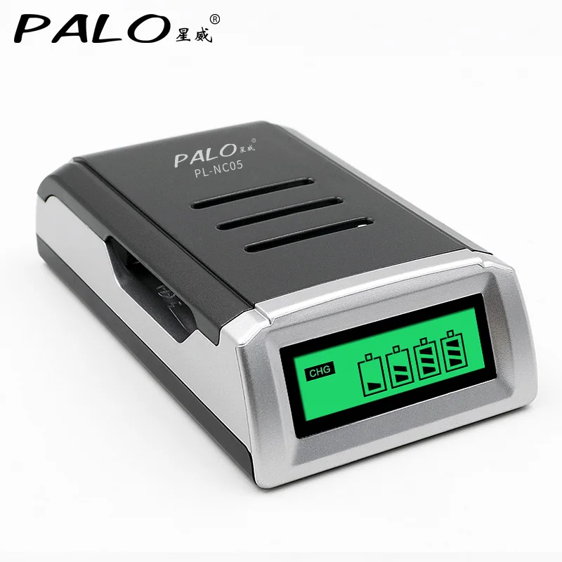 PALO C905 ЖК-дисплей с 4 слотами интеллектуальное зарядное устройство для AA/AAA NiCd NiMh аккумуляторные батареи Быстрая зарядка