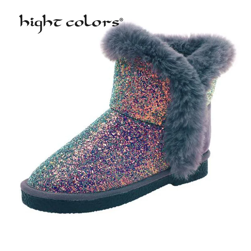 Зимние ботинки ботильоны женская обувь меховые теплые повседневная из