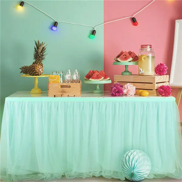 183 x77cm Wedding Tutu Tulle Table Skirt Cover Tableware Cloth Festive Birthday Party Baby Shower Home Decor Skirting | Дом и сад