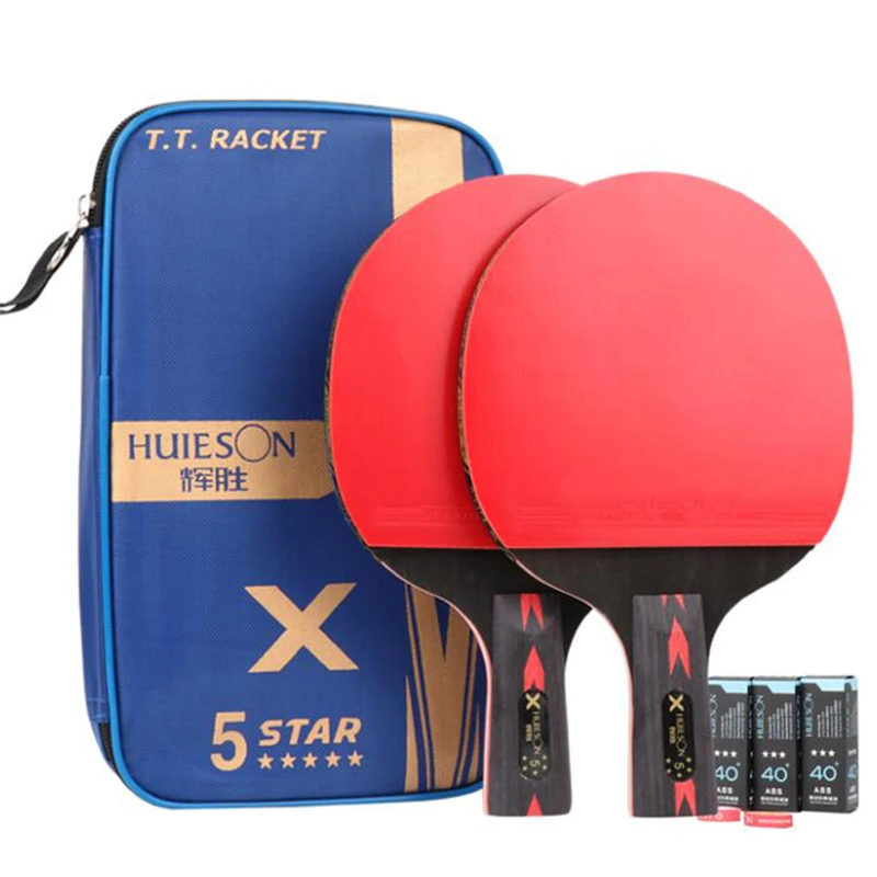 2Pcs New Upgraded Carbon Table Tennis Racket Set Super Powerful Ping Pong Bat For Adult Club Training | Спорт и развлечения