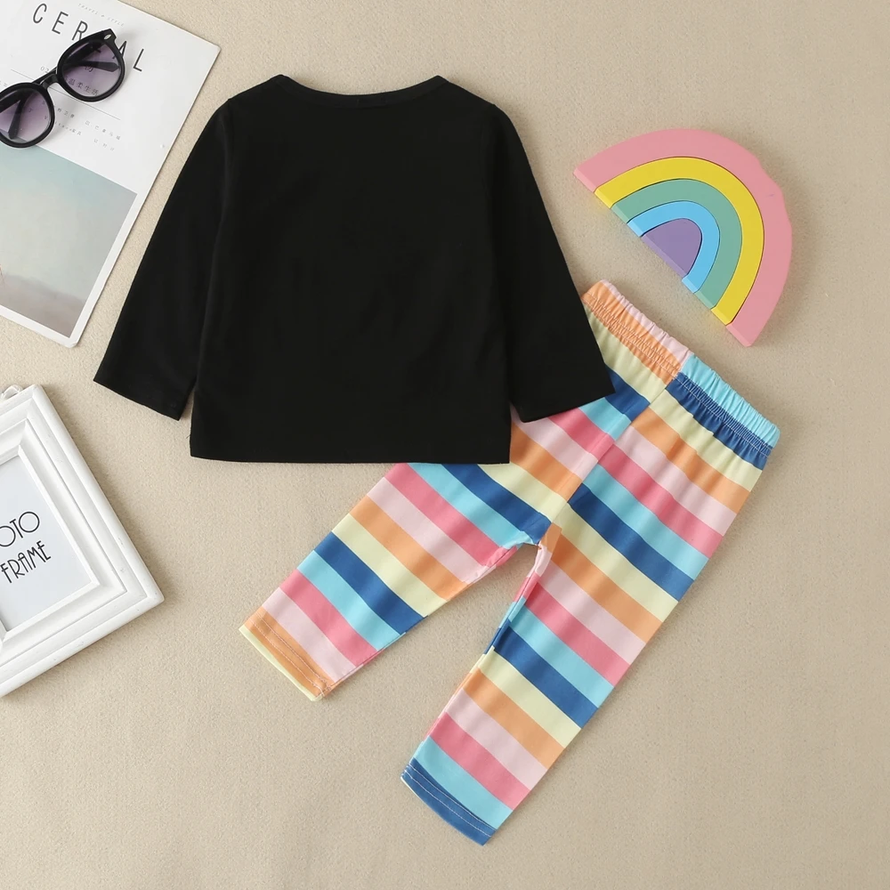 Рубашка с длинным рукавом и штаны для новорожденных девочек Повседневный