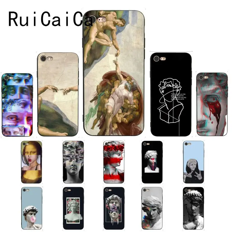 Ruicaica Mona Lisa Art David Line Красочный милый чехол для телефона iPhone 8 7 6 6S X XS MAX 5 5S SE XR 11 Pro Max |