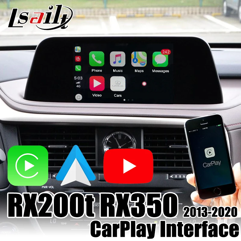 

Wireless Apple CarPlay&Android auto video Interface for RX200t RX350 2013-2020 support YouTube, play USB resources by Lsailt