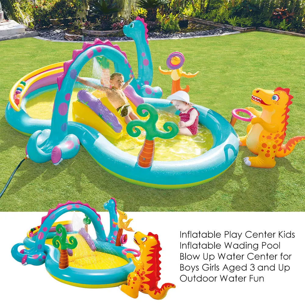 

Inflatable Play Center Kids Inflatable Wading Pool Blow Up Water Center for Boys Girls Aged 3 and Up Outdoor Water Fun