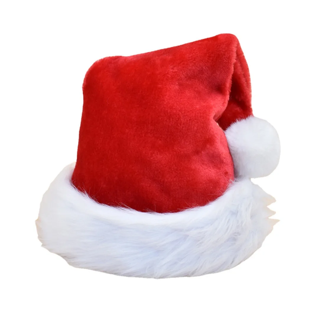 

Christmas Classic Red and White Santa Claus Triangle Adult Children Increase Thicken Encryption Plush Christmas Hat