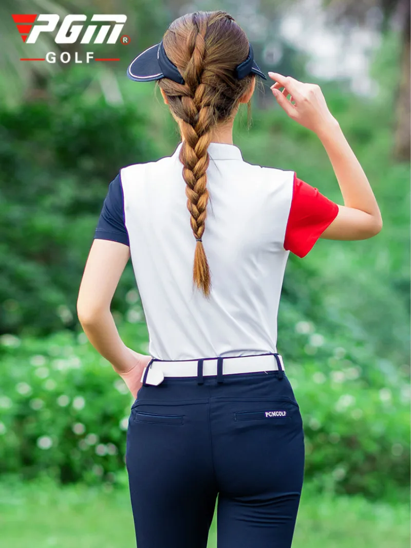 

PGM New Spring Summer Golf Women's Short Sleeve T-shirt Dry Breathable Golf Clothes Motion Ball