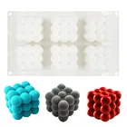 6 пустоты, 3D Cube для выпечки муссов, форма для торта, силиконовый Квадратный пузырь, десерт, кухонная фотоформа