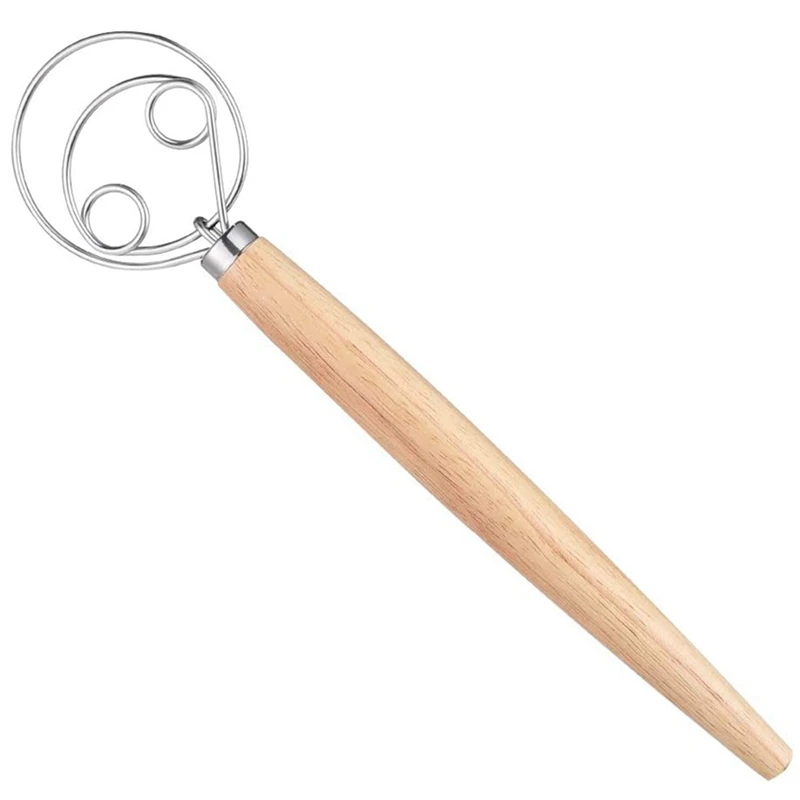 

Датский венчик для теста-из нержавеющей стали датский крючок для теста, для ручной смешивания, крючок для хлеба, приготовления пиццы и хлеба