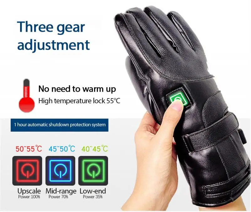 

Nice Powerful Motorcycle Gloves Waterproof Heated Guantes Moto Touch Screen Battery Powered Motorbike Racing Riding Winter