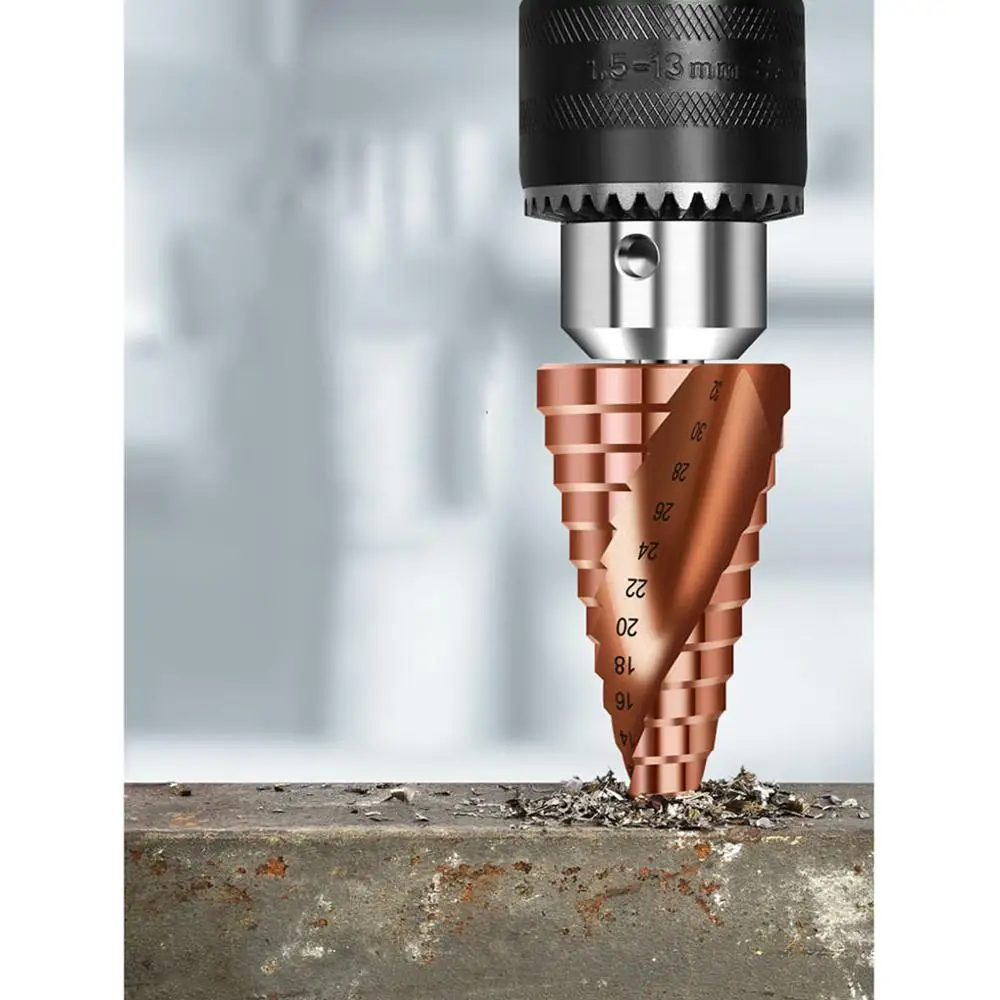 

Step Drill Bit Wood Cone Drill Bit Woodworking High-speed Steel Rotary Drilling Tool