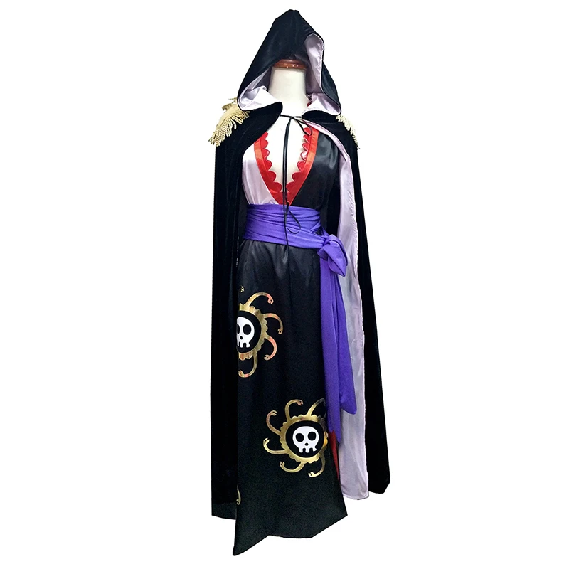 Anime Boa Hancock Cosplay  With Cloak Boa Dress Costume Custom Made Sailor Suit