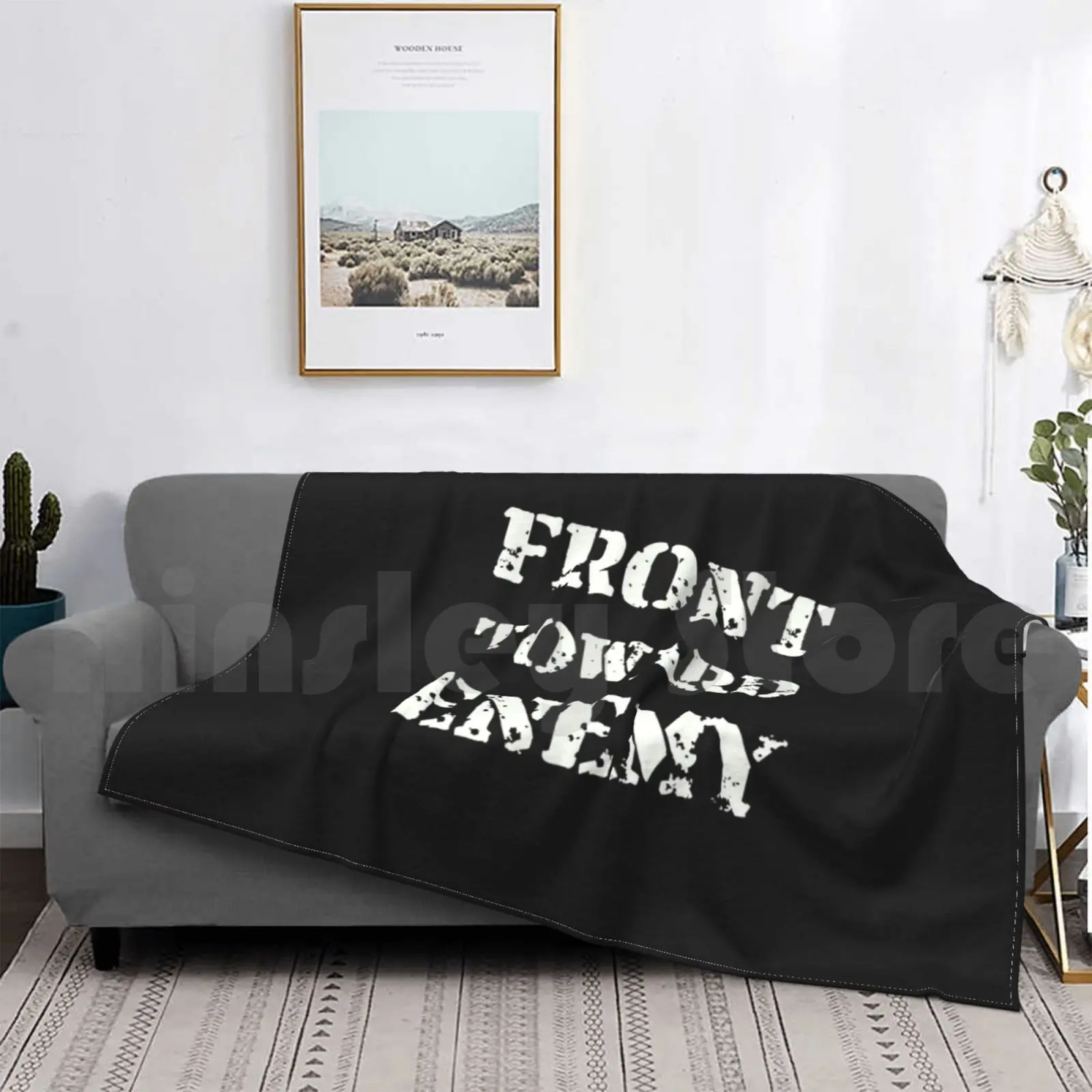 

Front Toward Enemy Blanket Fashion Custom Front Toward Enemy Army Soldier Claymore Green