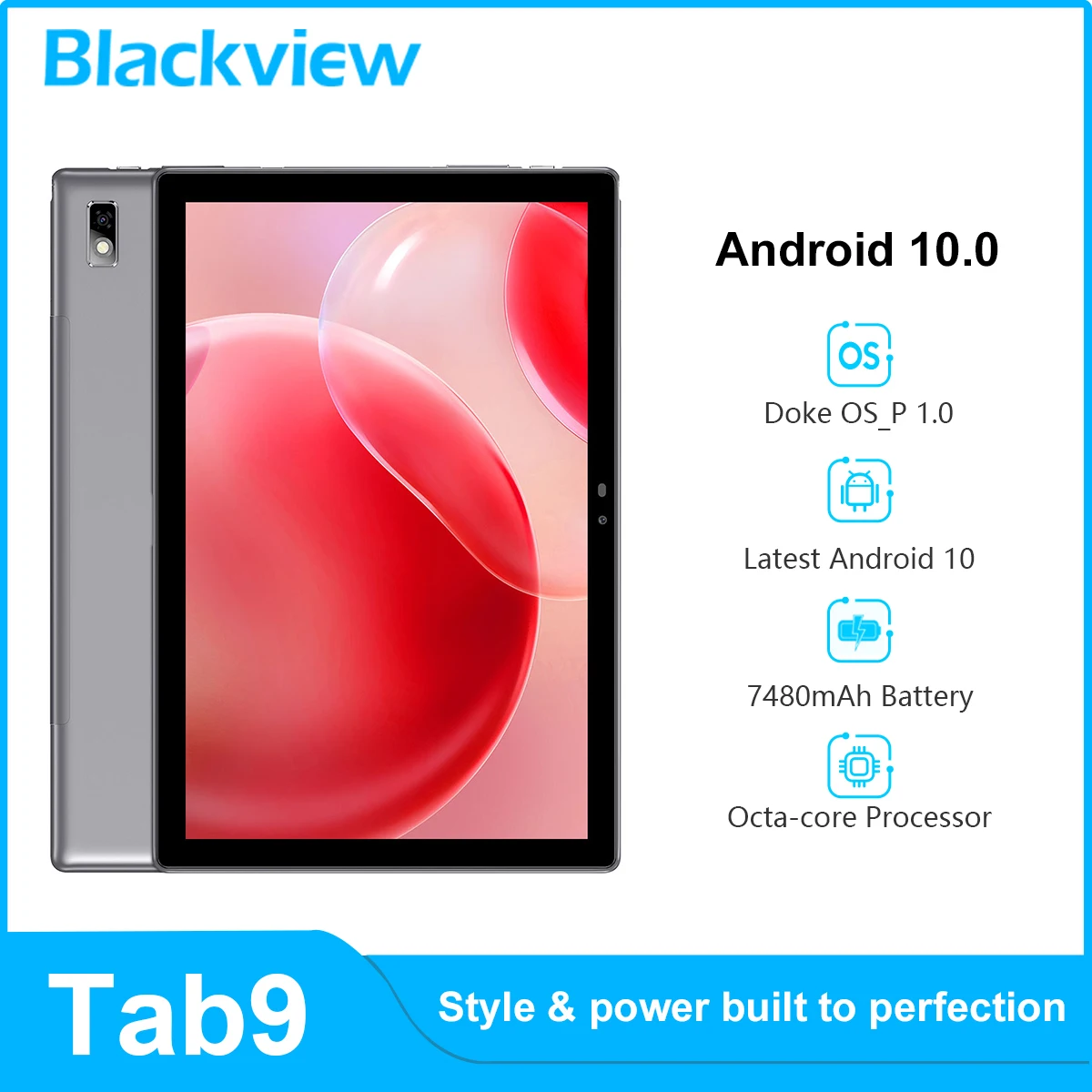 

Blackview Tab 9 Android 10 Tablet PC 10.1" 4GB+64GB UMS512 Octa Core 1.8GHz, 13MP WiFi & Bluetooth 4G 7480mAh Battery 1920 *1200