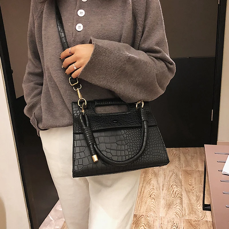 Винтажная каменная маленькая сумка женская из искусственной кожи с узором