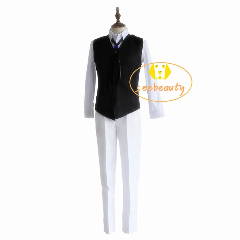 

Japanese Anime Bungo Stray Dogs Dazai Osamu Cosplay Costume Party Suit Short Wig Halloween Masquerade Party Uniform Unisex