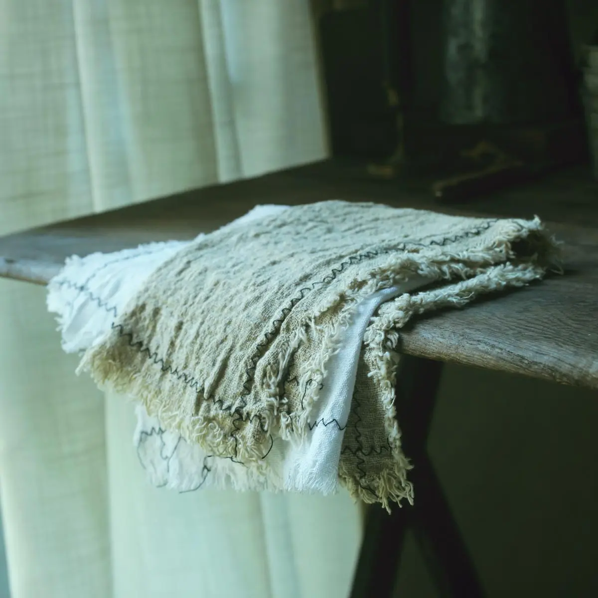 Гладкое хлопчатобумажное полотно льняной коврик Салфетка ткань Однотонная