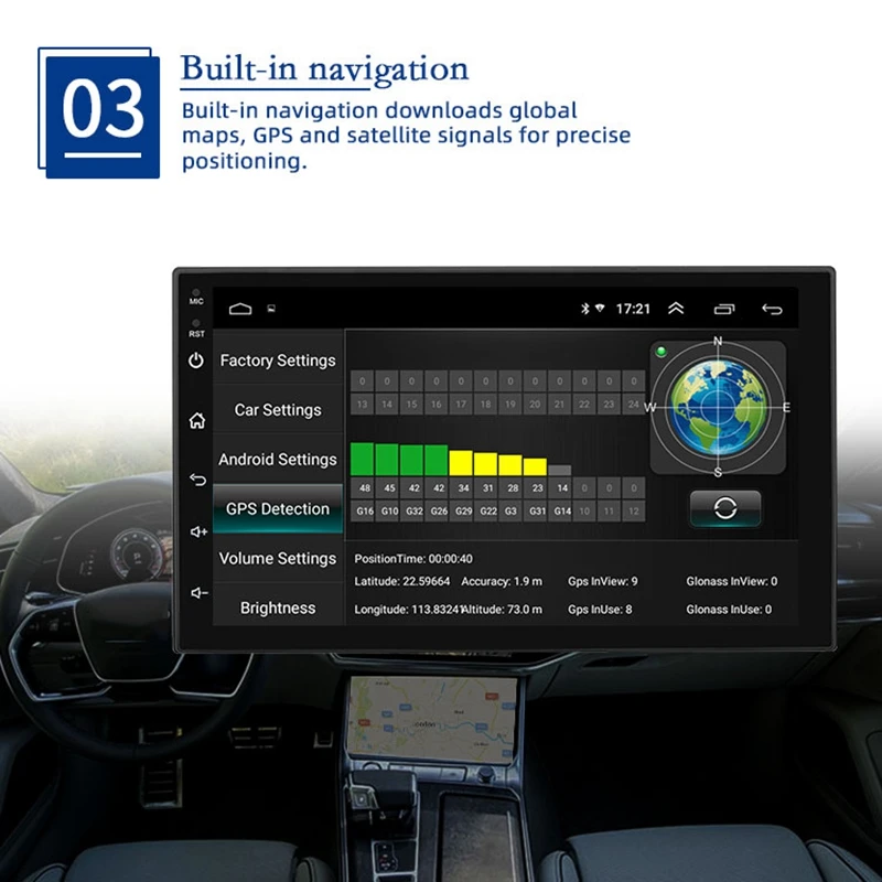 

7 Inch Universal Android 8.1 Car MP5 Player Multimedia Radio WIFI Bluetooth Quad Core with GPS Mirror-Link(12LED Camera)