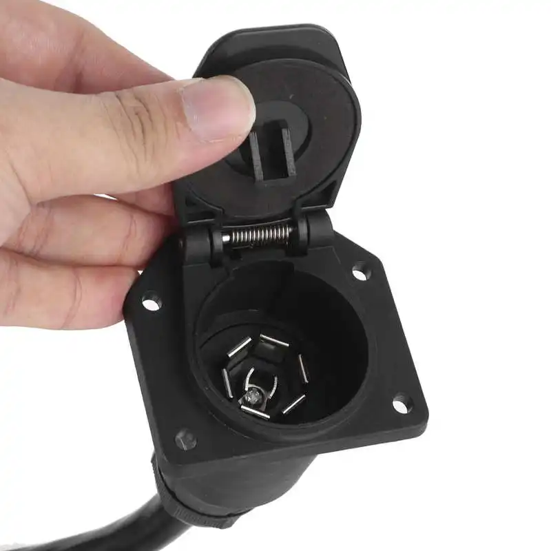 

Towing Trailer tow hook Trailer Extension Cord 7 Way 3.5ft Double Prong Male Plug Connector RV Connecting Line Auto