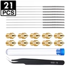 Сопла для 3D принтера, из нержавеющей стали, 0,4 мм, 21 шт.