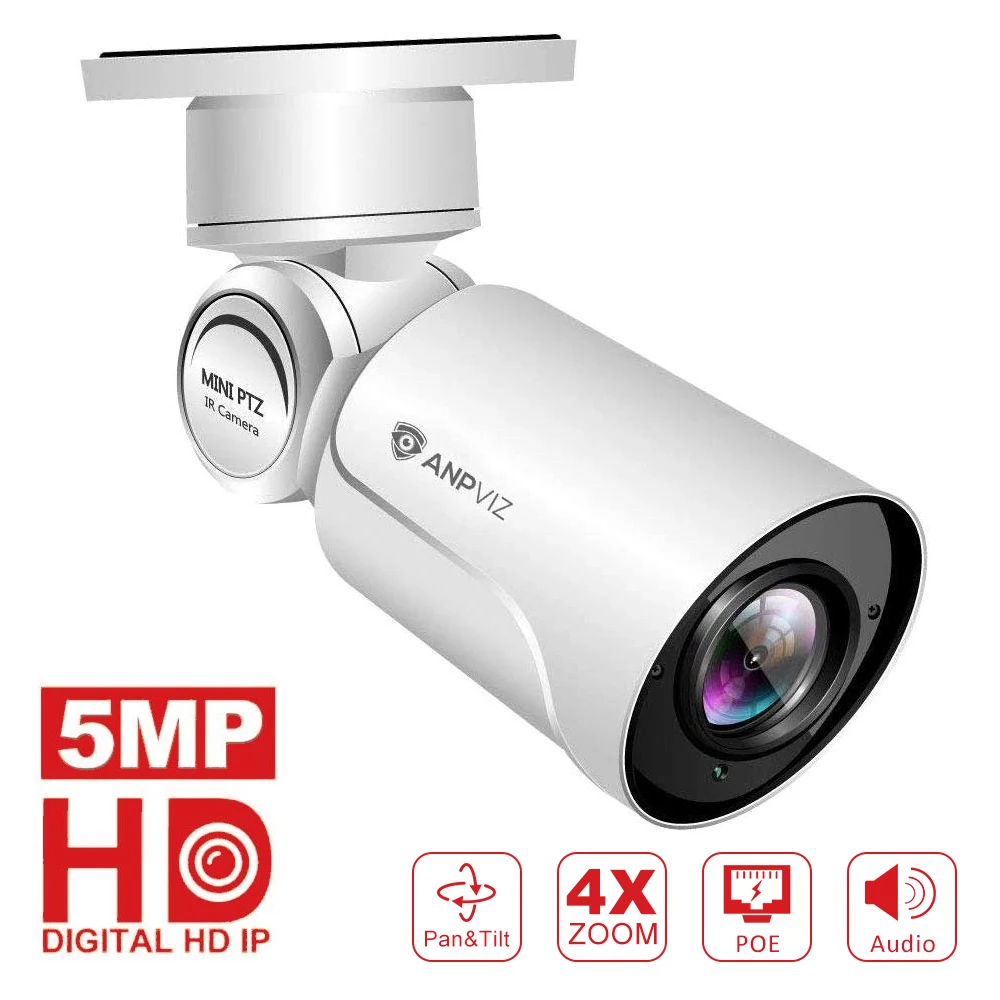 Anpviz новая HD POE IP камера для помещения/улицы 5 Мп цилиндрическая безопасности s