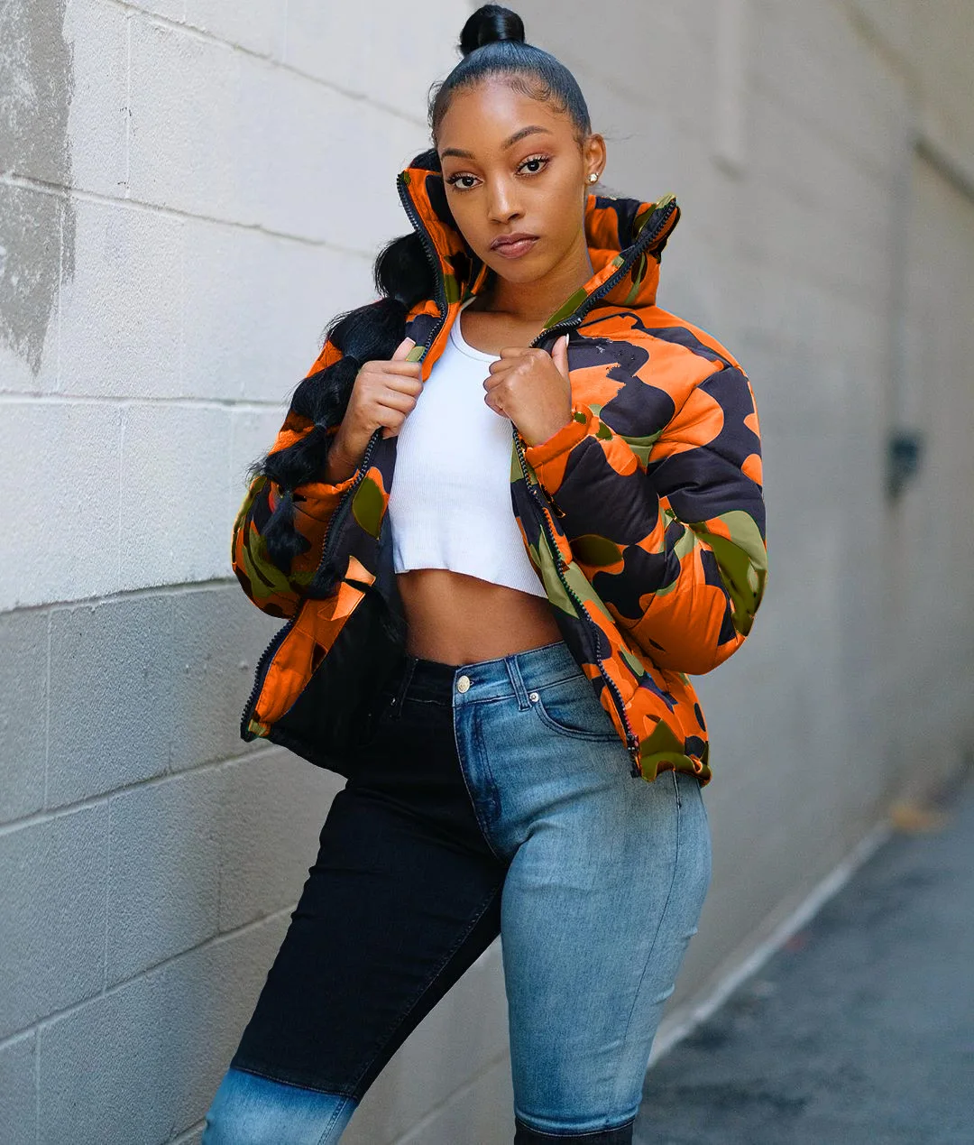 2021 Winter Women And Men Camouflage Stand Collar Parkas Puffer Jacket Cotton Padded Bubble Coat Streetwear Parkas Winter Warm