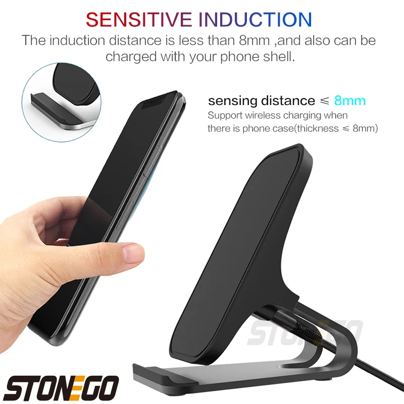 stonego wireless charger holder 107 55w qi fast wireless charging pad quick charge wireless charger dock w type c cable free global shipping