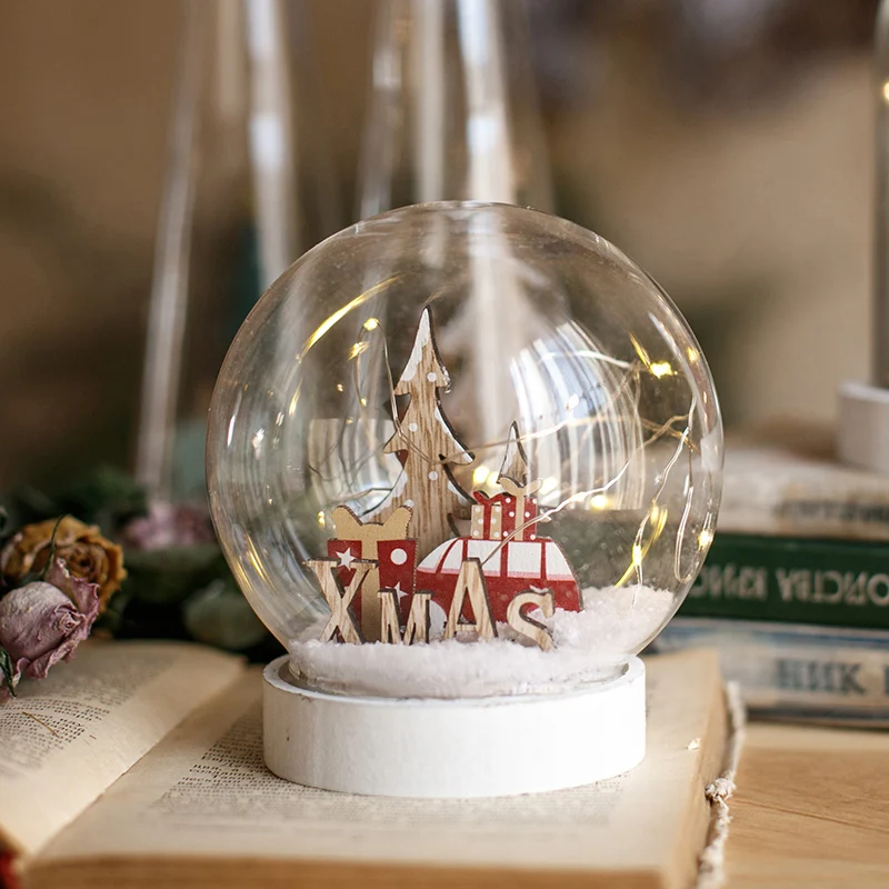 Рождественский Снежный шар ночник декоративные украшения стеклянная крышка освещение олень