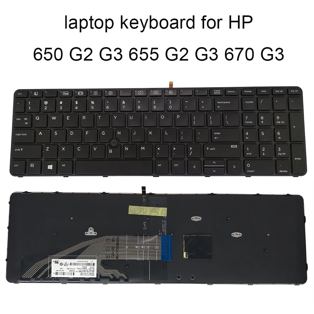 

Сменные клавиатуры 650 с подсветкой, клавиатура для HP Probook 650, 655, G2, G3, 470, G3, английская, американская, черная рамка, указатель 841145, 831023, AB1