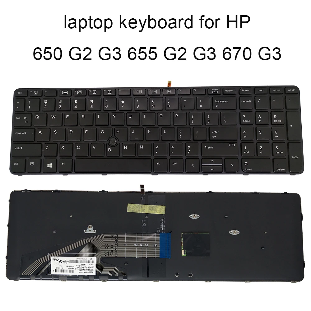 Сменные клавиатуры 650 клавиатура с подсветкой для HP Probook 655 G2 G3 470 английская