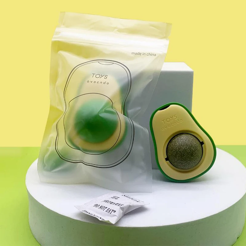 New Pet Toy Spin Mint Ball Creative Avocado Catnip Self-hey Cat Molar Teeth Edible Toys Supplies | Дом и сад