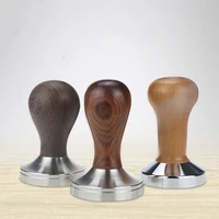 515358mm 304 stainless steel coffee tamper chacate preto wood handle coffee powder hammer cafe accessories