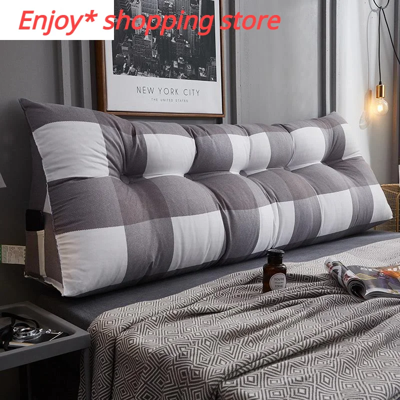 

Korean Creative Long Bedside Pillows with Filling Washable Pillow Single Double Home Cushion Tatami for Sleeping