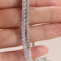 gems ballet classic 100 925 sterling silver chain charm bracelets women moissanite diamond wedding party engagement 7inch 3mm