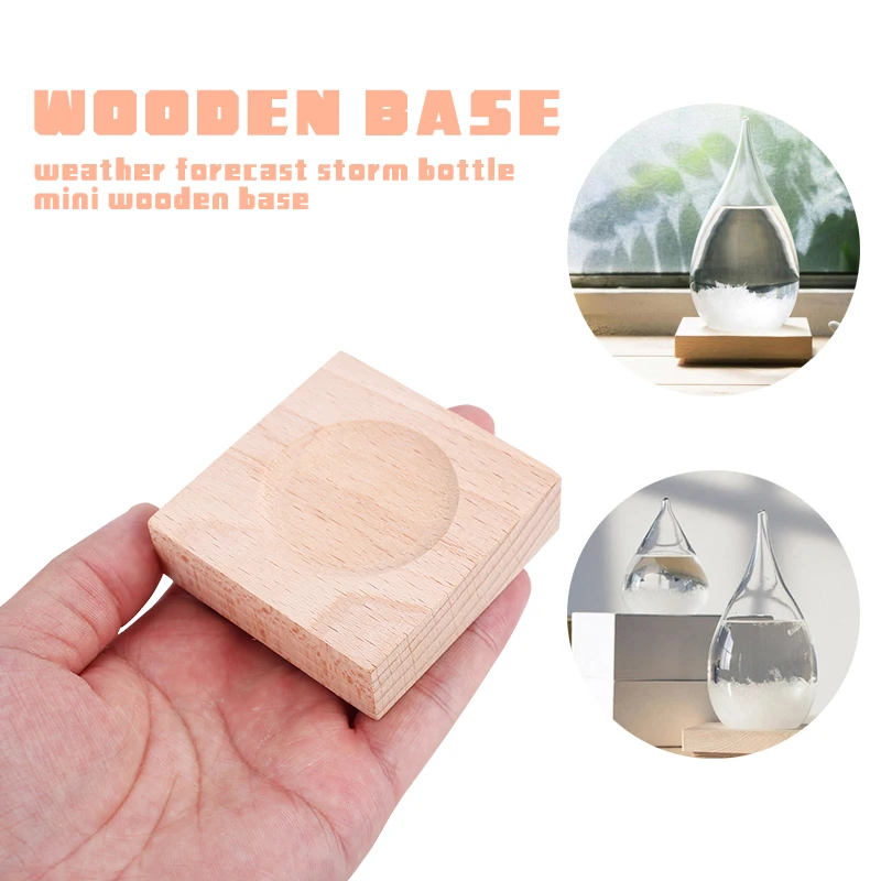 Barometer Shelf 6.5*6.5*1.8cm Home Decor Storm Bottle Bracket Weather Forecast Base Wooden Wood Support Articles | Дом и сад