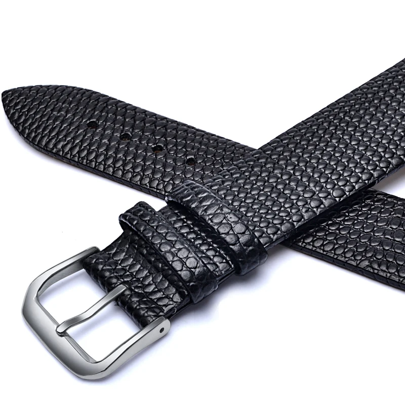 ALK Apple Watch Band for iWatch Series 5/4/3/2/1 Lizard Pattern Genuine Leather Black Bracelet Strap Wristband 38 40mm 42mm 44mm