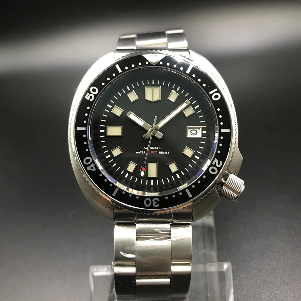 steel strap Винтажные часы для дайвинга Tuna 6105, классические водонепроницаемые мужские автоматические наручные часы 200 м, водонепроницаемые сапфировые мужские стальные часы для мужчин - Цвет: steel strap