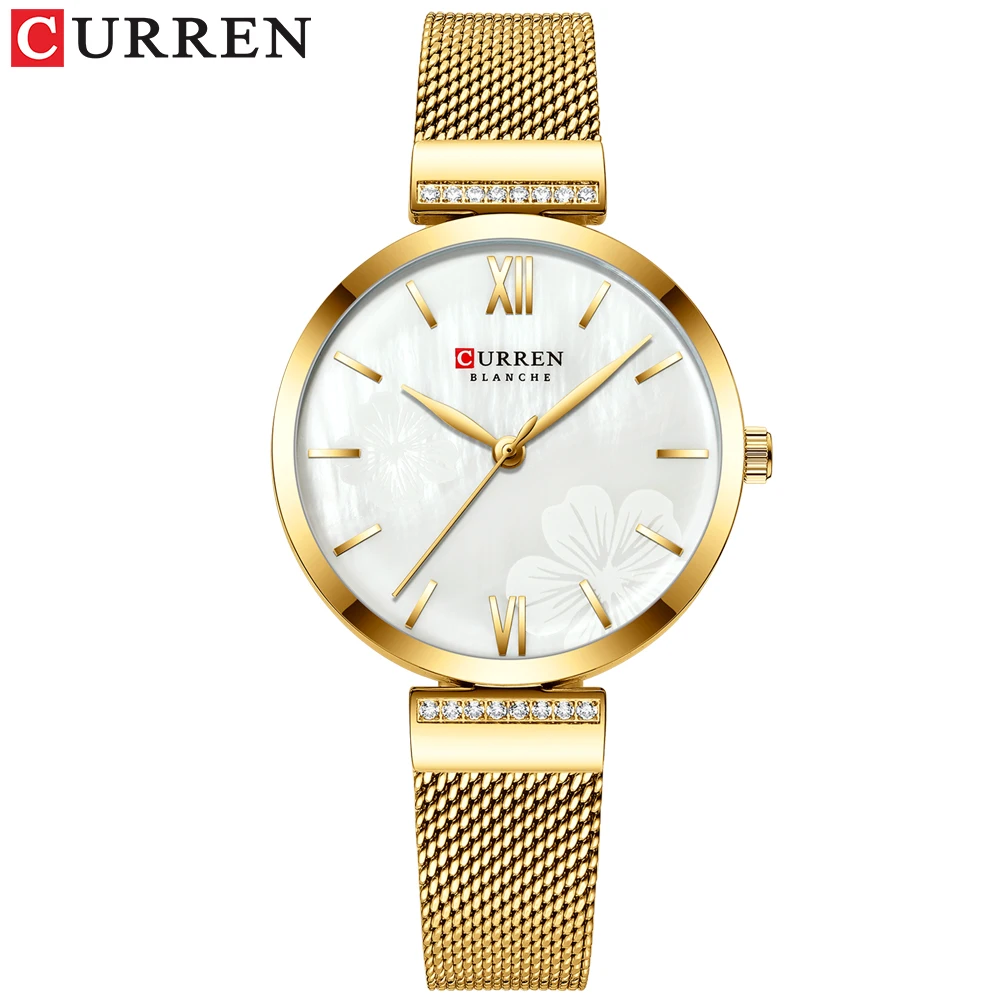 CURREN ladies Watches Fashion ultra-thin women watch Top Luxury Brand gold Stylish petal Quartz Wristwatch reloj mujer | Наручные часы