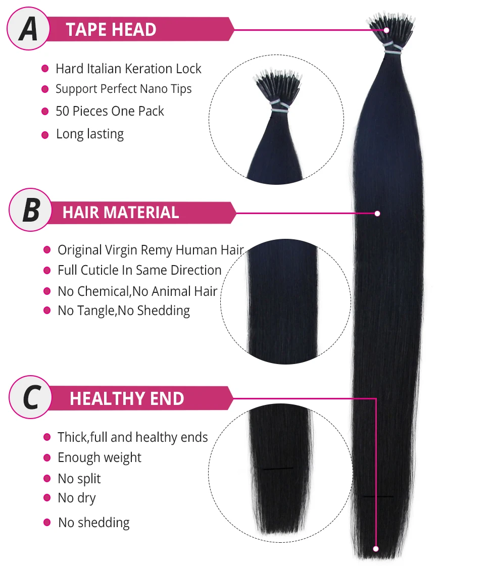 Lucybeauty 1"-22" 1 г/шт. 8 цветов нано-наращивание волос искусственные волосы одинаковой направленности микро кольцо нано бусина волосы микро-звено наращивание волос
