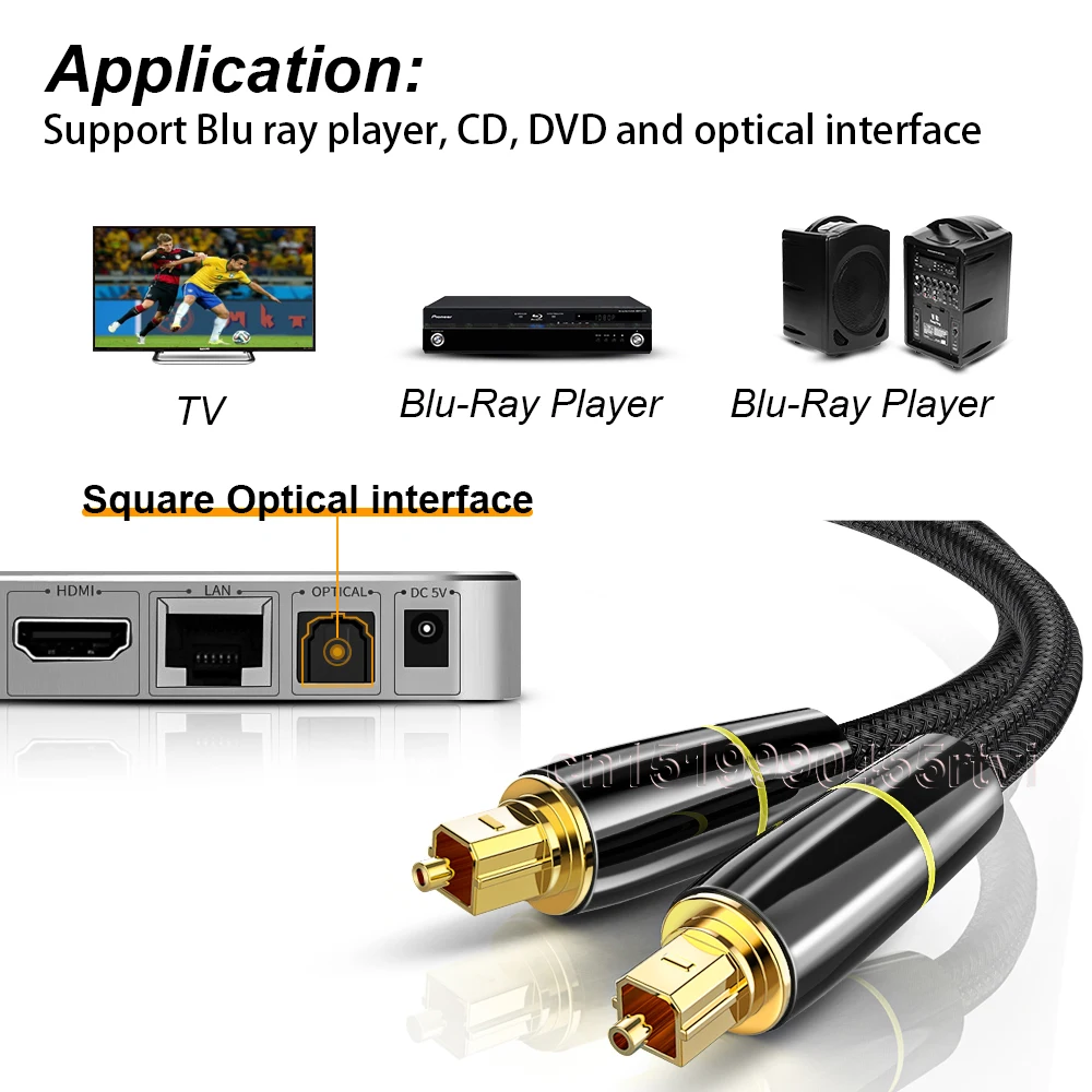 Цифровой оптический аудиокабель Toslink SPDIF Hi-Fi 5 1 кабель длиной от м до 10 для