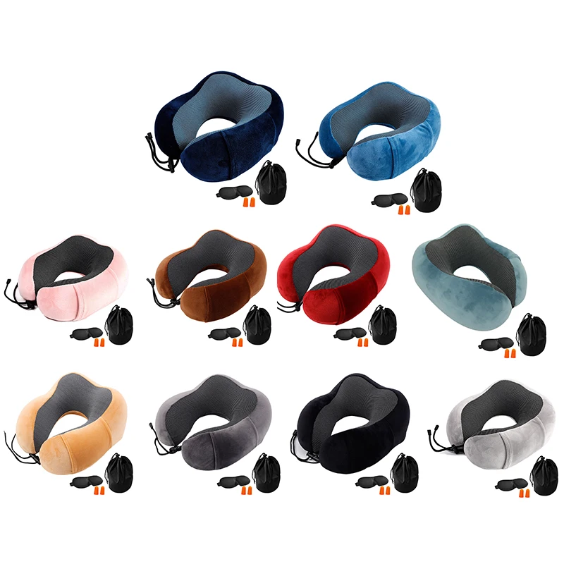 Подушка для шеи из пены с памятью подушка путешествий со съемной крышкой мягкая