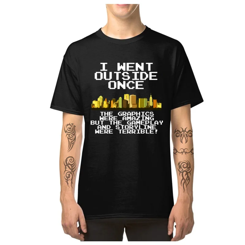 Облегающие мужские футболки футболка с надписью Gamer I Was Outside Once Funny saking Camp летние