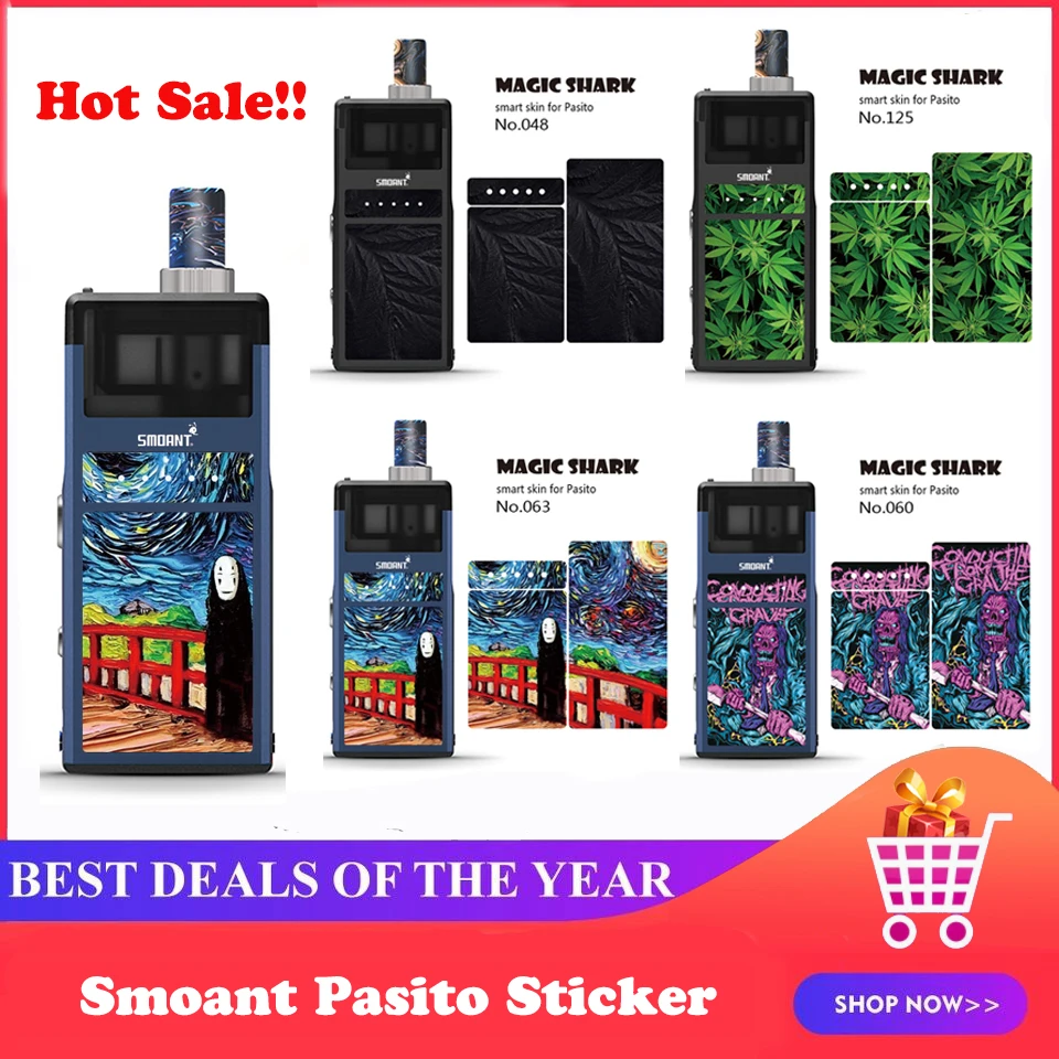 Наклейка чехол для Smoant Pasito Kit модный ПВХ стерео 2.5D лист мультфильм крутой череп Vape