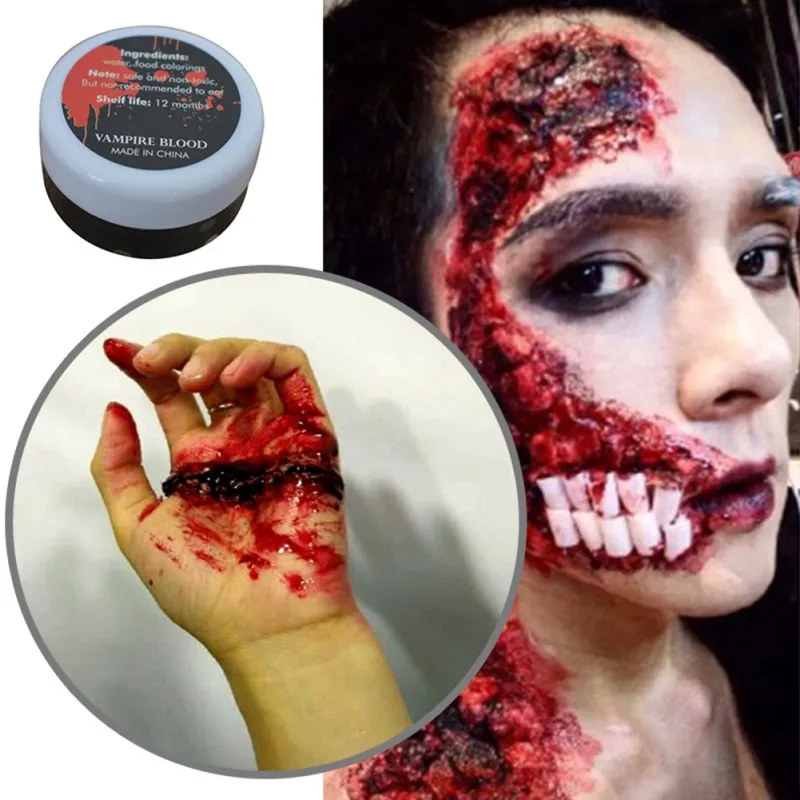 

Thick Fake Blood Professional Face Body Paint Oil Fake Clot Blood Gel Makeup Blood Gel Vampires Scars Halloween Bruises
